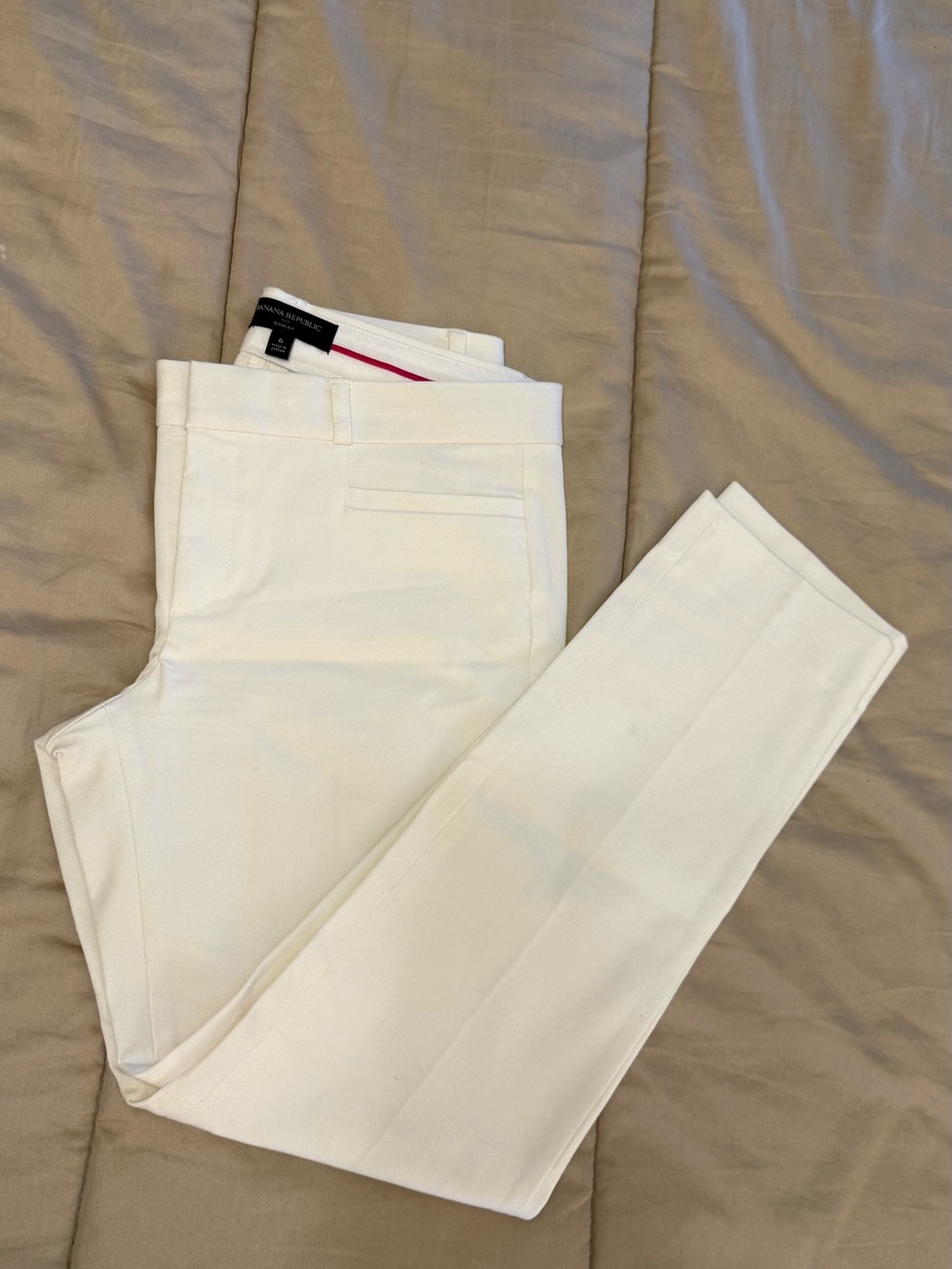 Banana Republic White Women’s Dress Pants - Sloan Fit Low Rise Tailored Look